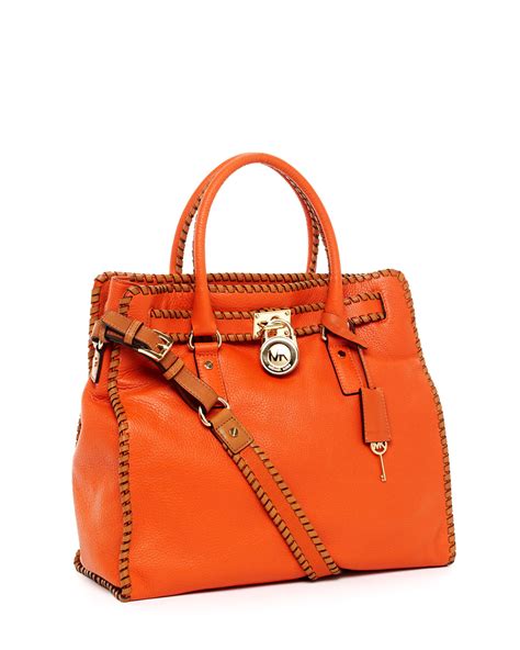 michael kors burnt orange hamilton tote|michael kors saffiano large tote.